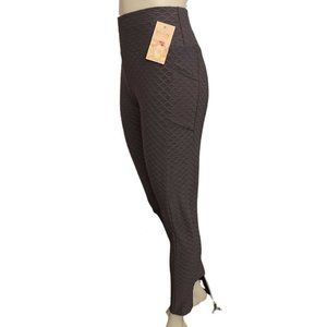 Women’s Leggings FAWN Activewear,Honeycomb With Pockets Grey Size 2XL